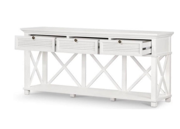 Clearance/ Hampton/Coast  White 3 Drawer Hall Table &400 OFF