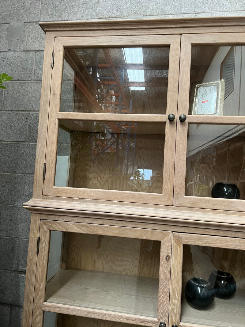 Oak/Glass Display Cabinet In Light OAK