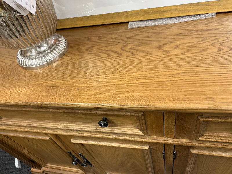 French Country Style Oak Wood Buffet Sideboard