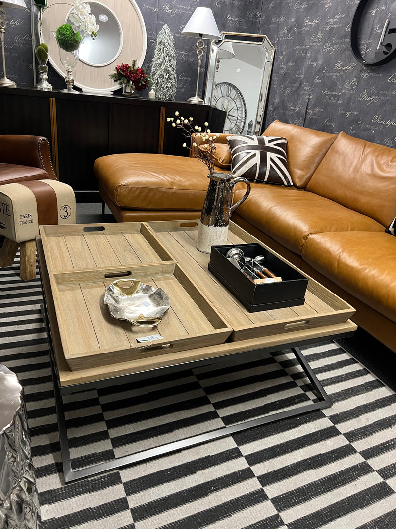 Square Coffee Table with Tray