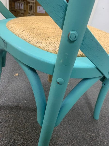 Oak Classic East Hampton cross back chair--Teal Color