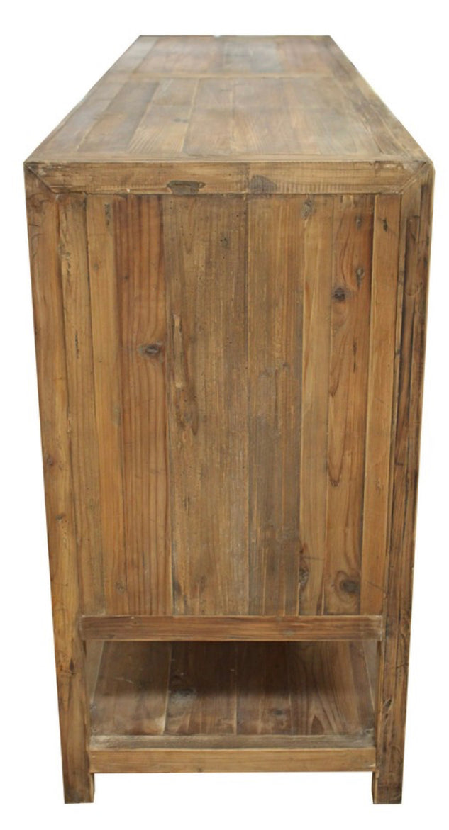 Chinese Historical Sideboard Iron/ Old Pine 4 Doors