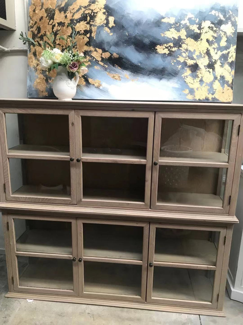 Oak/Glass Display Cabinet In Light OAK