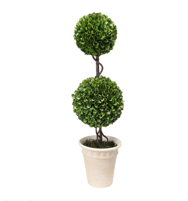 Faux Boxwood Topiary- Double Sphere