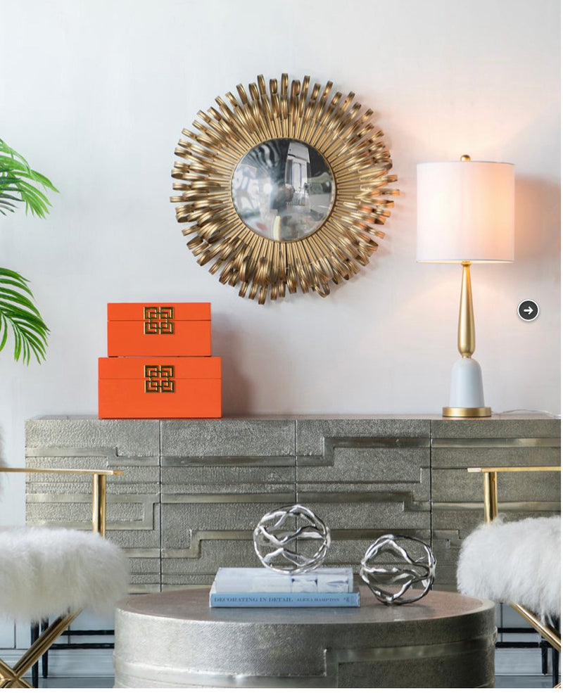 Gold Mirrored Sunburst Wall Art