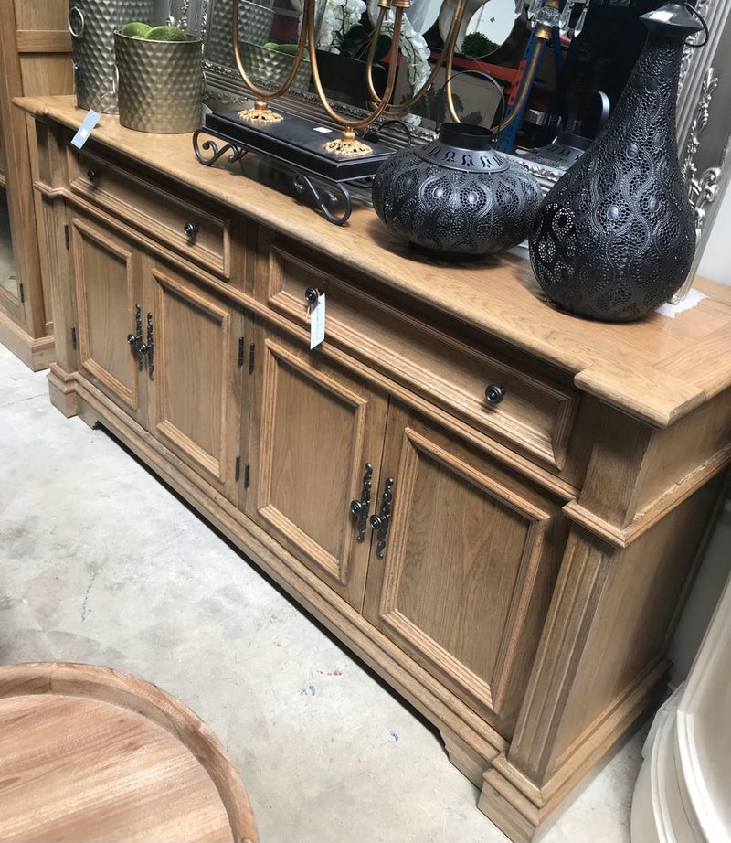 French Country Style Oak Wood Buffet Sideboard