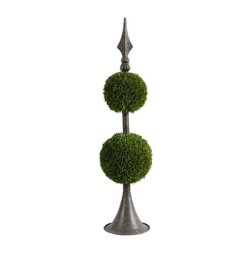 Spired Two-Sphere Boxwood Topiary