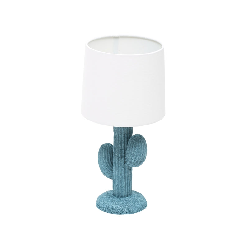 Resin Cactus Table Lamp, Blue
