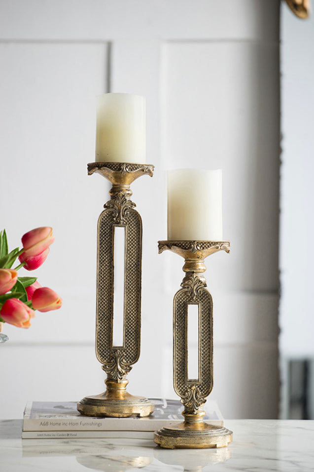 Keyhole detail Candle holder Gold Large