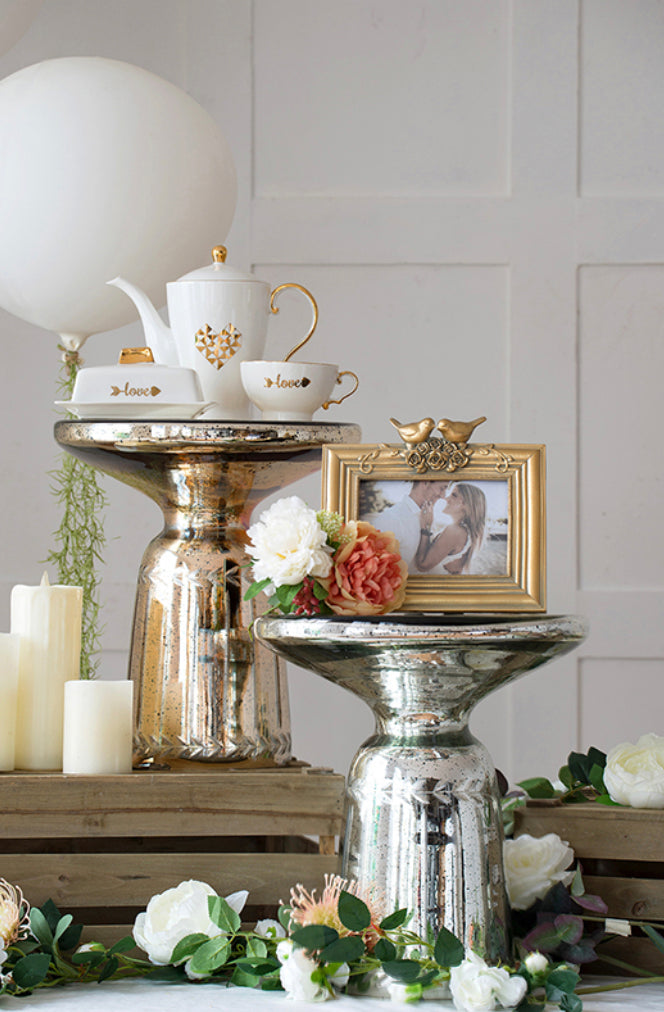 Glass Silver Side Table