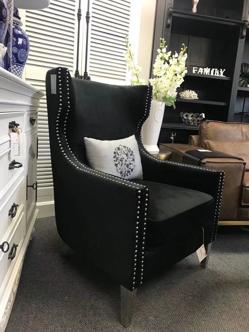 Wing back black Arm Chair