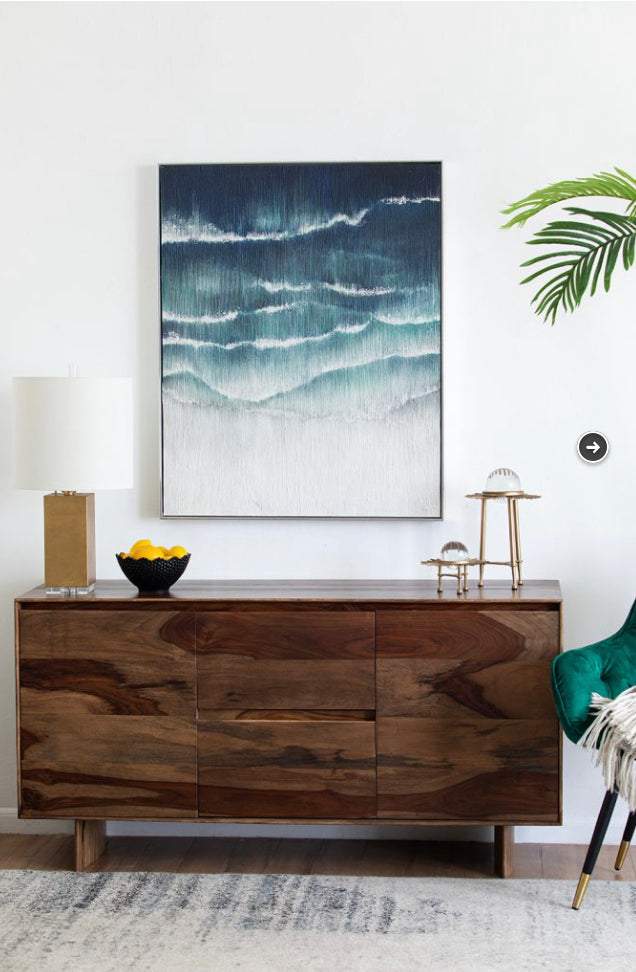Ocean Wave II Framed Gesso Wall Art 102x82