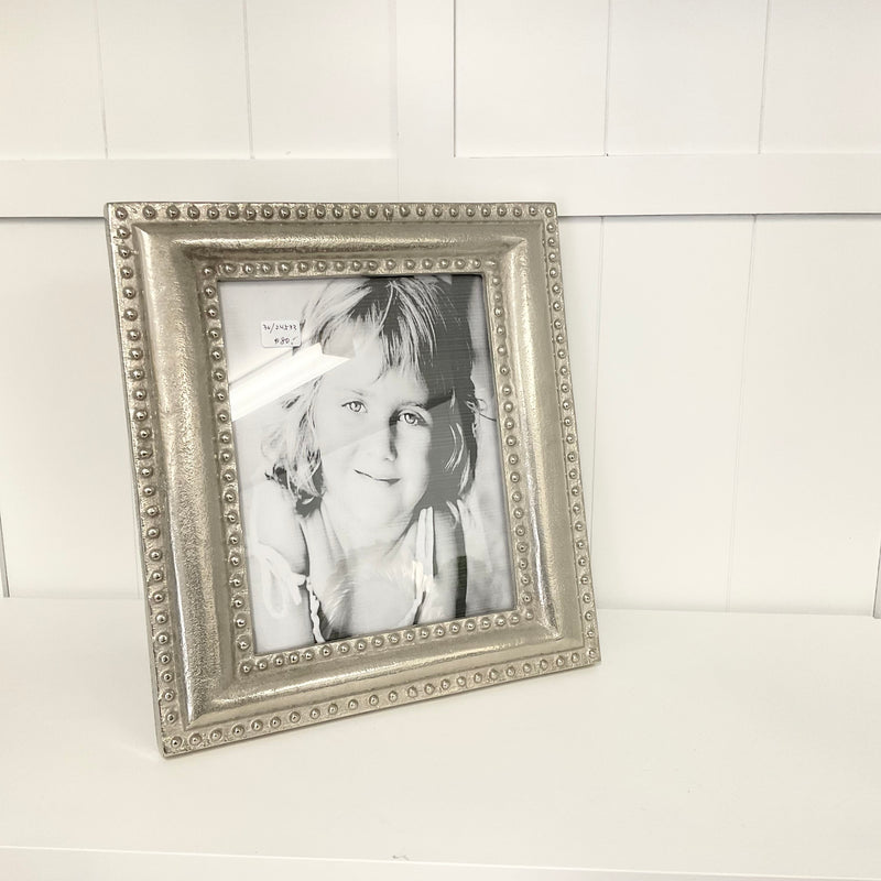 Aluminium Silver Photo Frame/ Ball Border/ XL