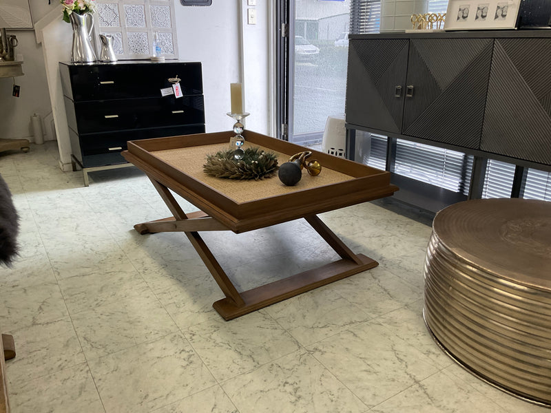 Raffles Cross Legs Coffee Table with TrayDCB128 Natural