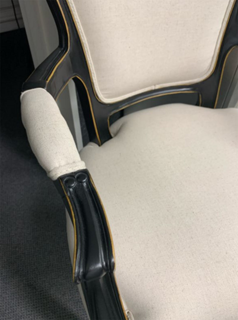 Vintage French Armchair Antique Black/Beige