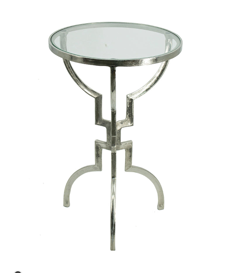 Glass top Accent Aluminium side table
