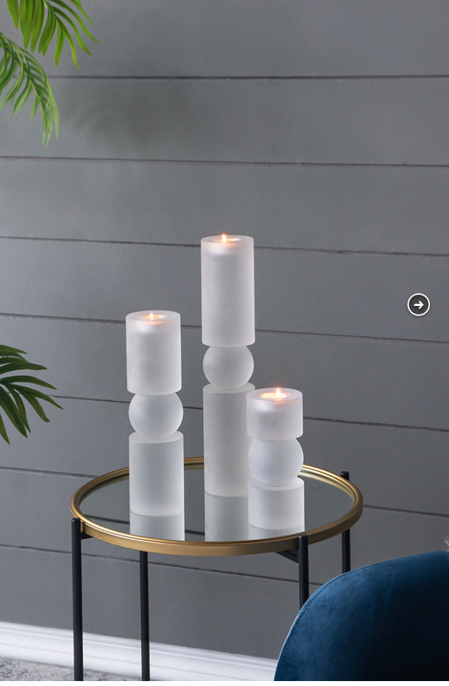 Frosted Glass Candle Holder M