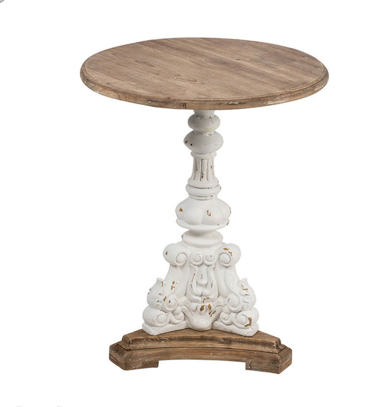 Round Antique White side table