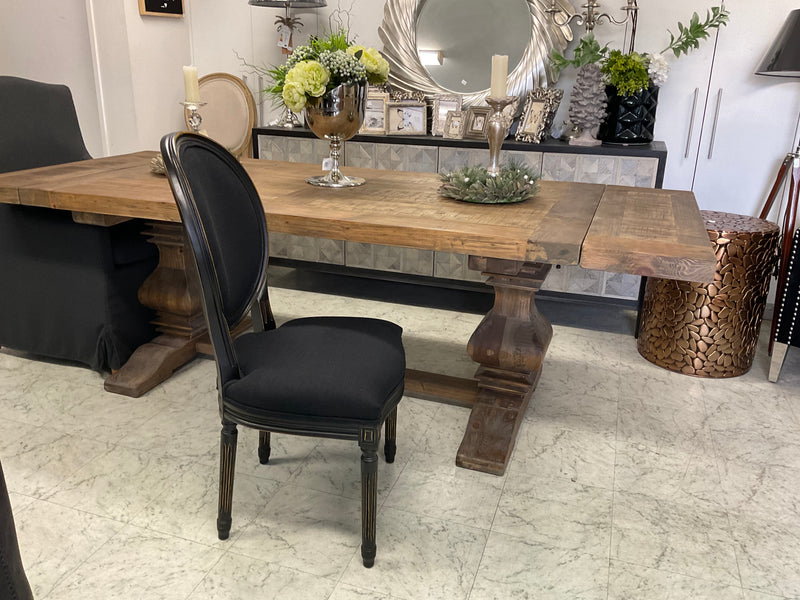 1.8-2.4m Extended  Wood Trestle Dining Table/ Natural Base