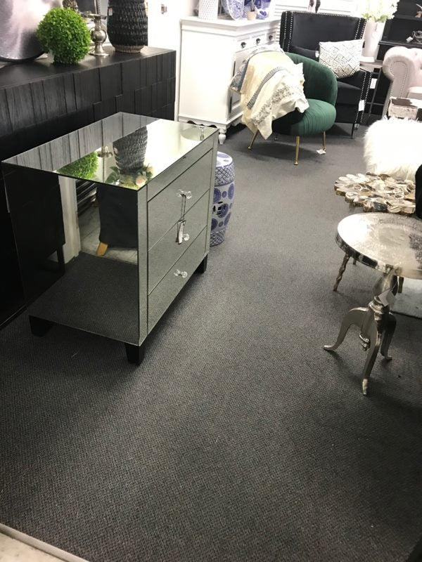 LAST ONE! 50% OFF Large Mirrored 3 Drawers Bedside