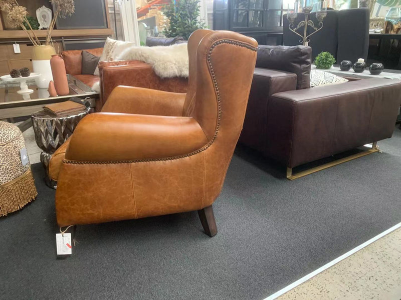 PROFESSOR'S LEATHER SETTEE /Tan