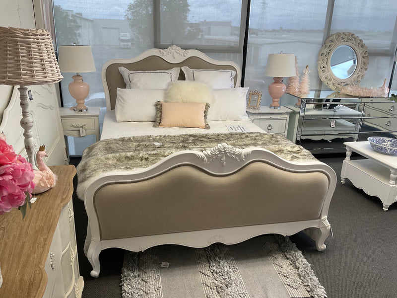 French Country Upholstered SuperKing Size Bed