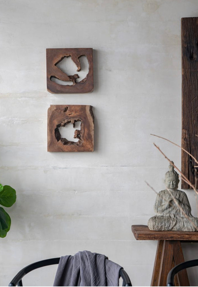 Teak Wall Art S/6