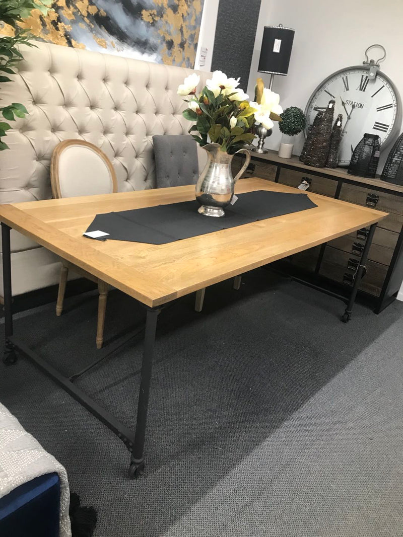 Industrial Loft Oak Top Dining Table