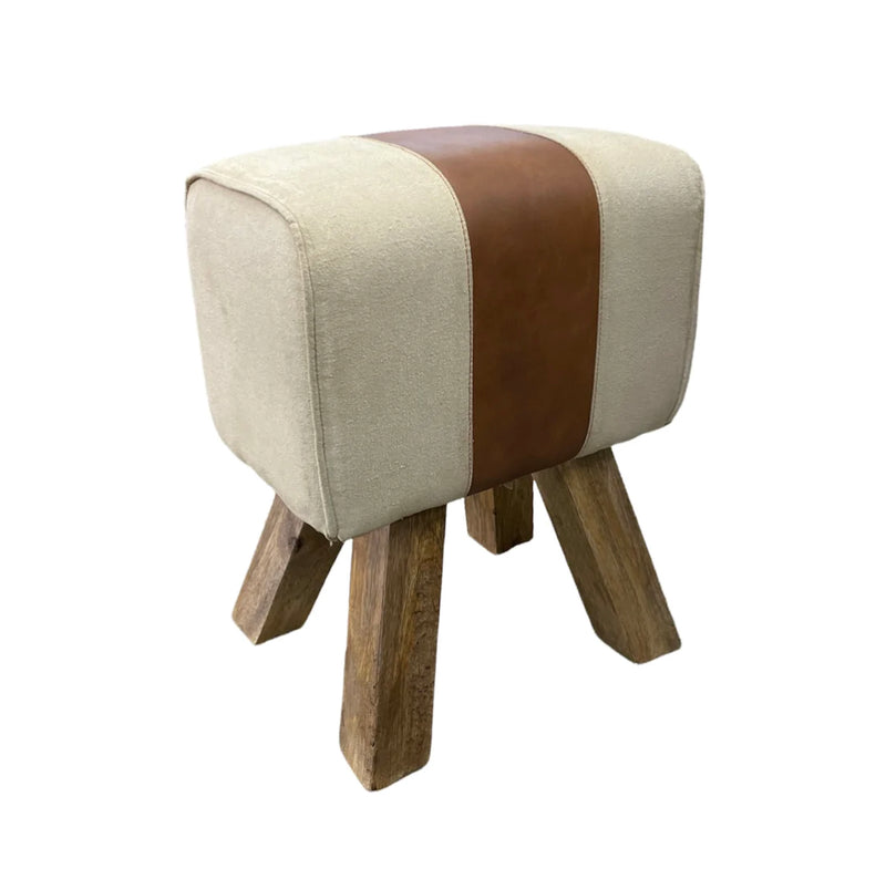 Fabric and Leather Gym Stool