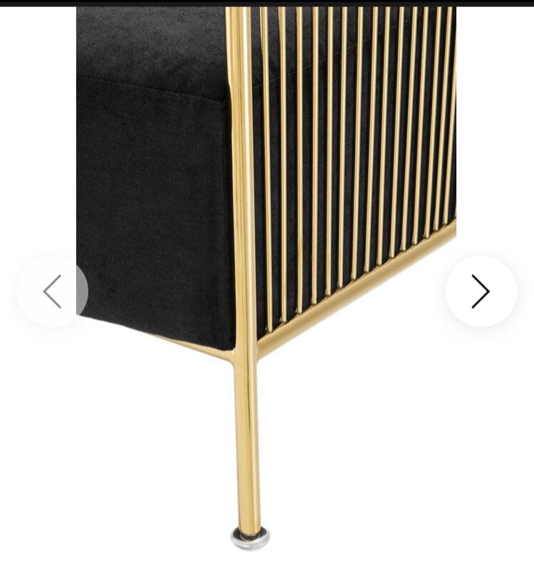 Sorento Chair in Black Velvet/Gold