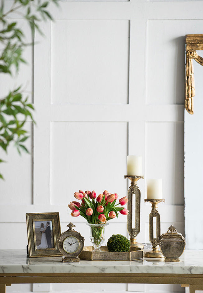 Keyhole detail Candle holder Gold Large