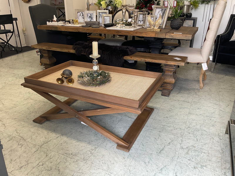 Raffles Cross Legs Coffee Table with TrayDCB128 Natural