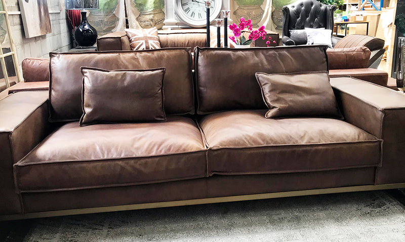 Leather Lounge 3 seater Full Grain