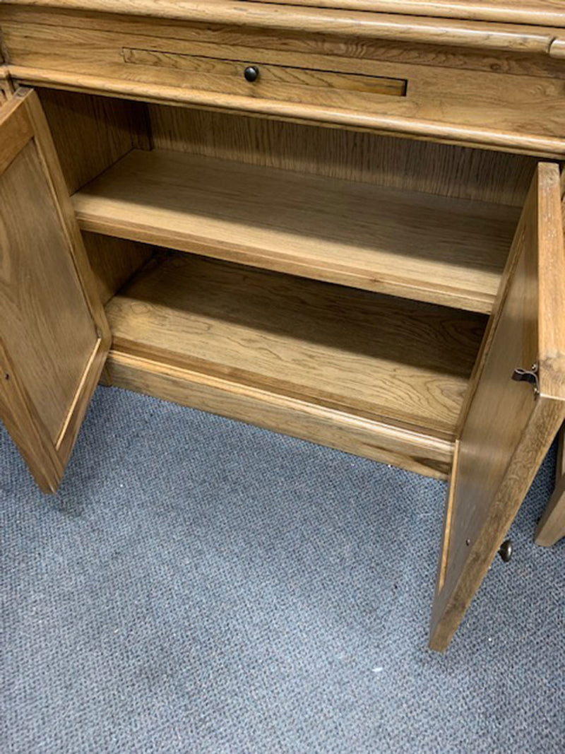 French Library Bookcase One Bay in Natural Oak Color