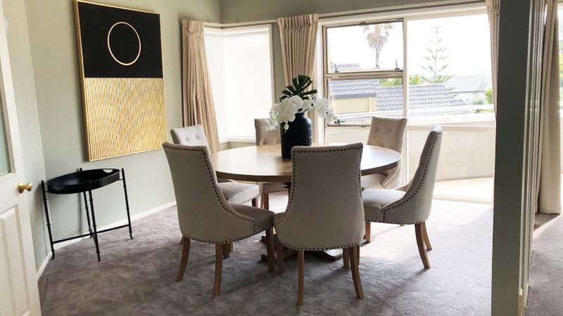 French Country Solid Oak Wood Dining Table--Round