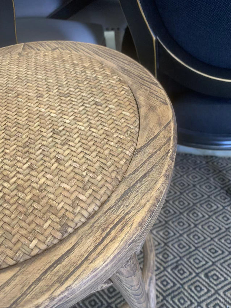 SPECIAL --ELM RATTAN SEAT BARSTOOL