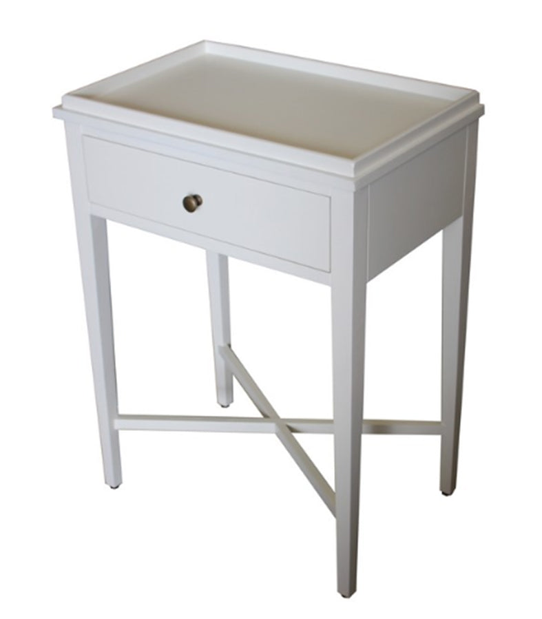 Modern Classic-Bedside table One Drawer--White