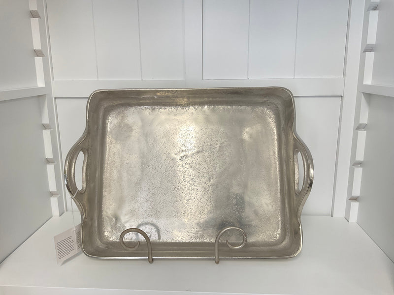 Aluminium Silver Tray Rect W/ Handles 16100#