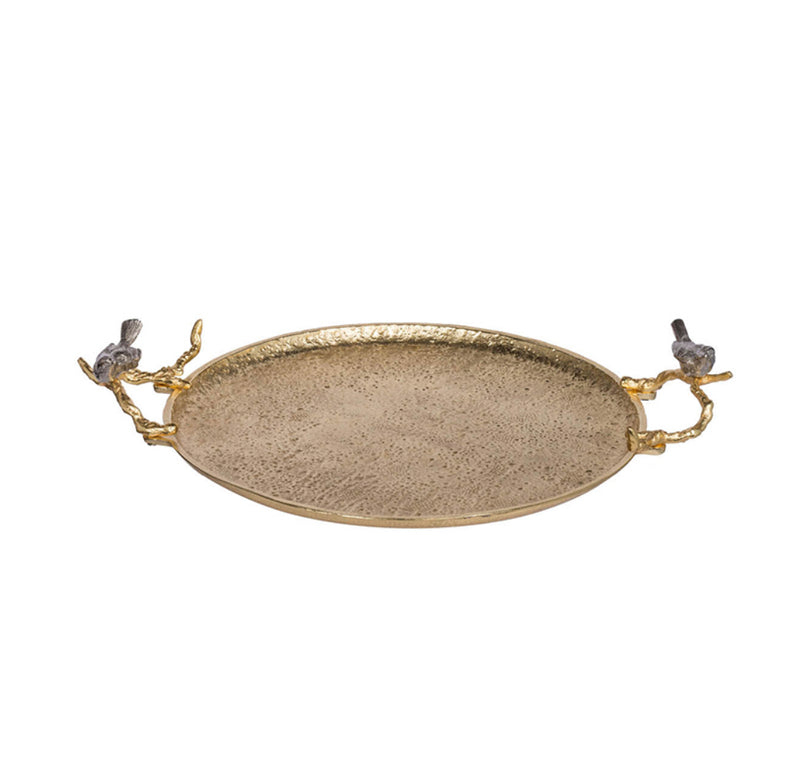 Contemporary Shiny Gold Decorative Tray Large