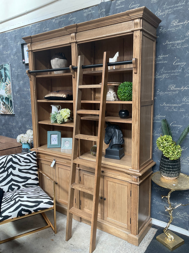 French Library Bookcase  2 bays OAK