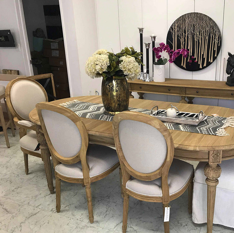 "Louis XV" Hamptons OAK Extension Dining Table