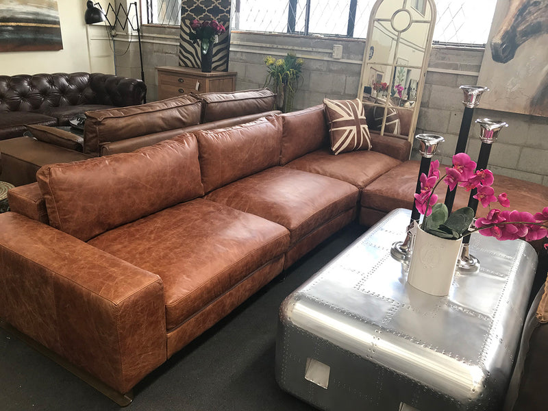 Sectional Collection --- Full Grain Leather Coco Color
