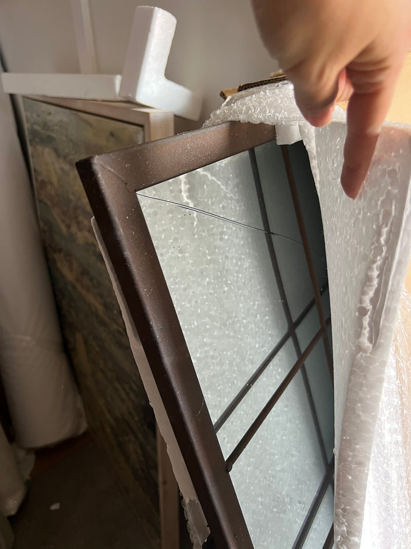 Rustic Metal Framed Mirror / Broken