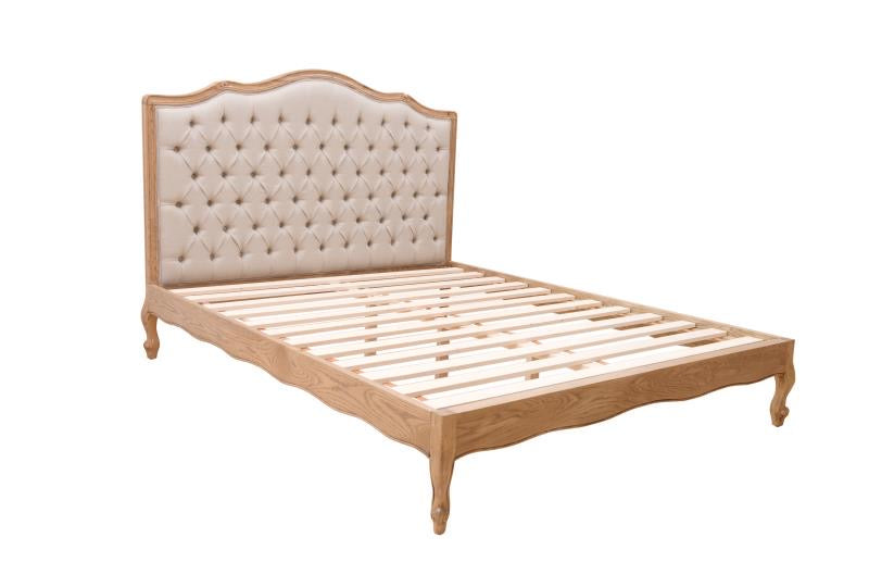 Queen French Villa OAK Bed Natural