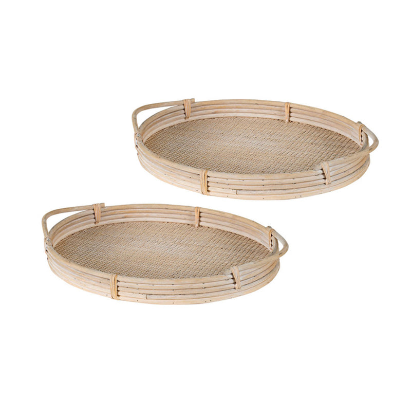 S/2 Rattan Tray 56cm & 46cm