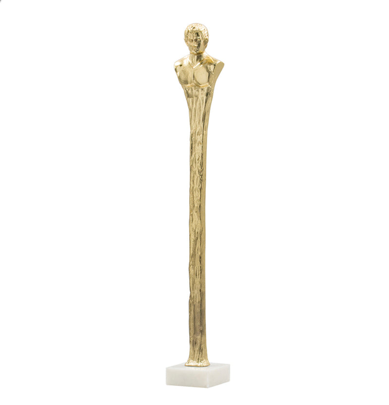 Aluminium Gold Statue With Marble Base A