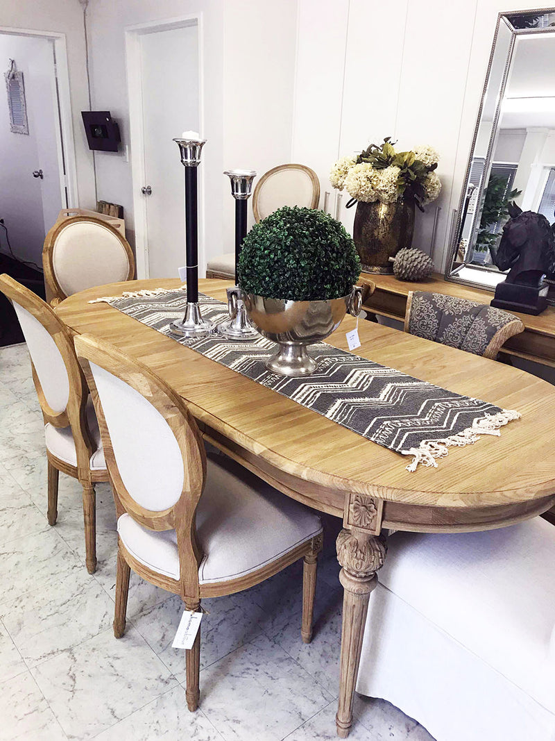 "Louis XV" Hamptons OAK Extension Dining Table