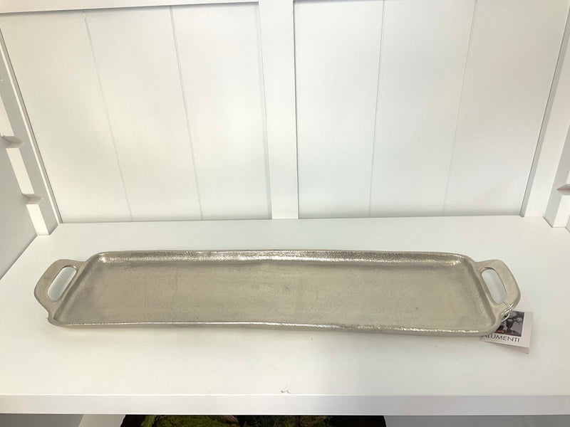 Aluminium Silver Tray Long Rectangular Large