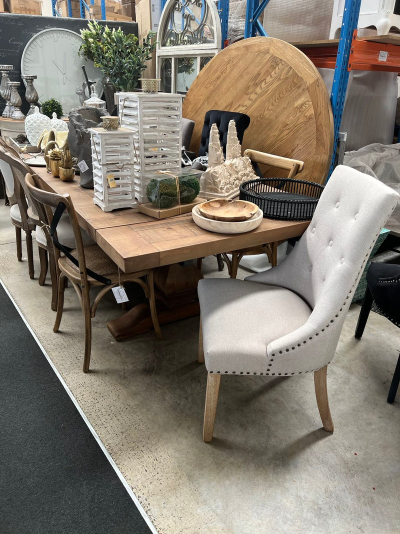 Modern Classic Tufted Dining Chair   Beige Color