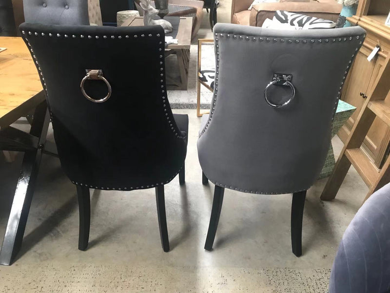 Clearnce! Modern Classic Tufted Dining Chair Grey velvet